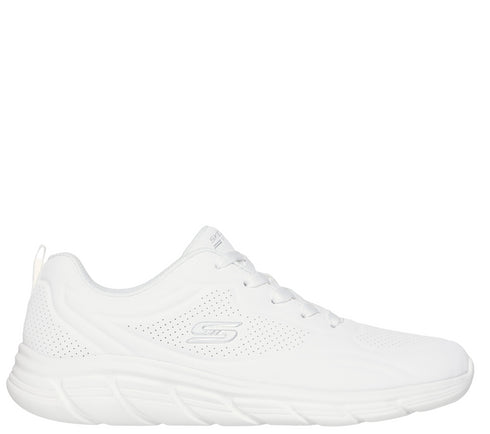 Pantofi sport, dama, SKECHERS BOBS B FLEX LO - COOL EASE 117715-W alb, piele ecologica